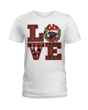 Christmas Love - BLACK Schnoodle Ladies T-Shirt tile