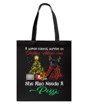 Christmas Alone - BLACK Pug 1 Tote Bag tile