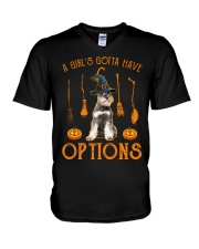 Options - GREY Miniature Schnauzer V-Neck T-Shirt tile
