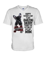 Happy father Day - French Bulldog V-Neck T-Shirt tile