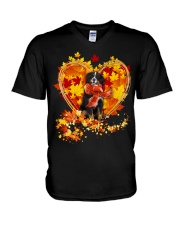 Autumn Leaf - Bernese Mountain Dog 1 V-Neck T-Shirt tile