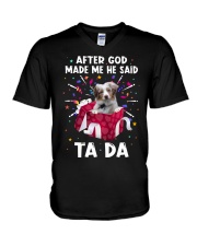 God Said - RED MERLE Australian Shepherd V-Neck T-Shirt tile