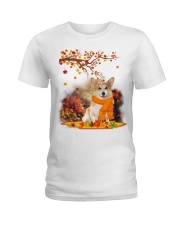 Fall Leaf - Corgi Ladies T-Shirt tile