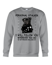 Personal Stalker - BLACK Pug Crewneck Sweatshirt tile