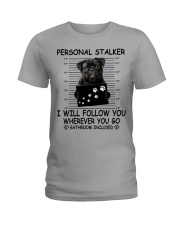 Personal Stalker - BLACK Pug Ladies T-Shirt tile
