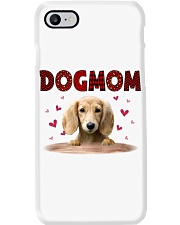 Love Mom - CREAM Lng-haired Dachshund Phone Case tile