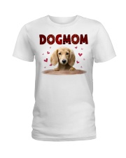 Love Mom - CREAM Lng-haired Dachshund Ladies T-Shirt tile