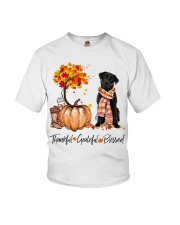 Thankful Fall - Black labrador Youth T-Shirt tile
