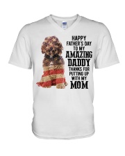 Father Day - labradoodle V-Neck T-Shirt tile