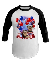 4th July Balloons - Yorkshire Terrier Baseball Tee tile