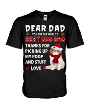 Christmas Dad - Japanese Chin 1 V-Neck T-Shirt tile