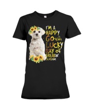 I Am Happy Go Lucky Maltese 1 Premium Fit Ladies Tee tile