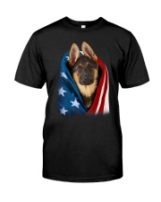 American flag - German Shepherd 2 Classic T-Shirt front