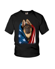 American flag - German Shepherd 2 Youth T-Shirt tile