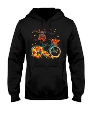 Autumn Bike - CHOCOLATE Miniature Schnauzer Hooded Sweatshirt tile