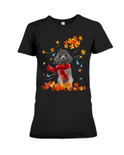 Flying Scarf - SILVER Miniature Poodle Premium Fit Ladies Tee tile