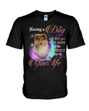 Happiest - Rough Collie 2 V-Neck T-Shirt tile