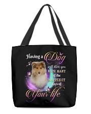 Happiest - Rough Collie 2 All-Over Tote tile