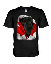 Canada Flag - Giant Schnauzer V-Neck T-Shirt tile