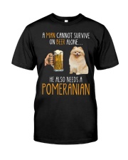 Beer Alone - Pomeranian Classic T-Shirt front