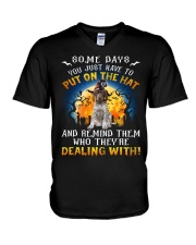 Dealing - German Shorthaired Pointer V-Neck T-Shirt tile