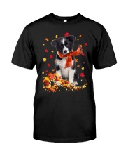 Autumn Leaves Scraf - Border Collie Premium Fit Mens Tee tile