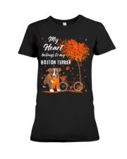 Belonging - RED Boston Terrier Premium Fit Ladies Tee tile