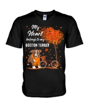 Belonging - RED Boston Terrier V-Neck T-Shirt tile