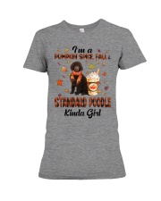 Pumpkin Kinda - CHOCOLATE Standard Poodle Premium Fit Ladies Tee tile