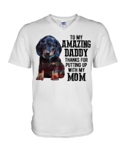 Amazing Daddy - Dachshund Dogs V-Neck T-Shirt tile