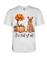 It is Fall - Chihuahua 2 V-Neck T-Shirt tile