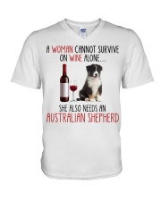 She Also Needs - Australian Shepherd V-Neck T-Shirt tile