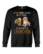 Beer Alone - Cavachon 1 Crewneck Sweatshirt tile