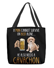 Beer Alone - Cavachon 1 All-Over Tote tile