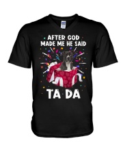 God Said - American Pitbull Terrier V-Neck T-Shirt tile
