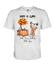 Fall And - Shih Tzu V-Neck T-Shirt tile