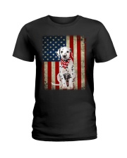 Dalmatian - American Flag Ladies T-Shirt tile