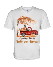 Country Fall - American Pit Bull Terrier V-Neck T-Shirt tile