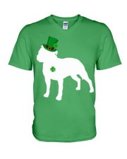 Lucky Shamrock - Pitbull V-Neck T-Shirt tile