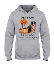 Fall And - miniature Australian Shepherd Hooded Sweatshirt front