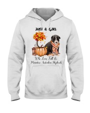 Fall And - miniature Australian Shepherd Hooded Sweatshirt tile