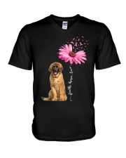Daisy Ribbon - Leonberger V-Neck T-Shirt tile