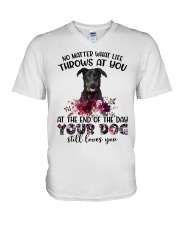 At The End - Beauceron V-Neck T-Shirt tile