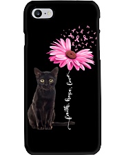 Daisy Ribbon - BLACK Cat Phone Case tile