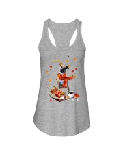 Autumn Leaves Black Mouth Cur Ladies Flowy Tank tile