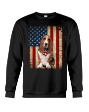 Basset Hound - American Flag Crewneck Sweatshirt tile