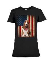 Basset Hound - American Flag Premium Fit Ladies Tee tile
