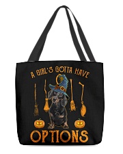 Options - BLACK Dachshund All-Over Tote tile