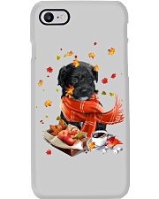 Autumn Leaves BLACK Maltipoo Phone Case tile