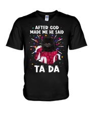 God Said - BLACK Pomeranian V-Neck T-Shirt tile